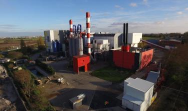 Vue aérienne de la Chaufferie qui alimente le réseau de chaleur de Massy-Antony