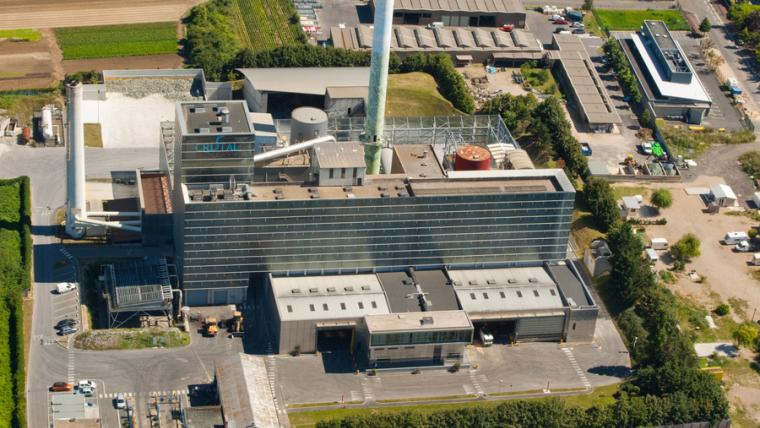 Vue aérienne du réseau de chaleur CRISTAL ÉCO CHALEUR de Sartrouville 