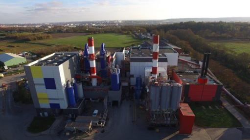Vue aérienne de la Chaufferie qui alimente le réseau de chaleur de Massy-Antony